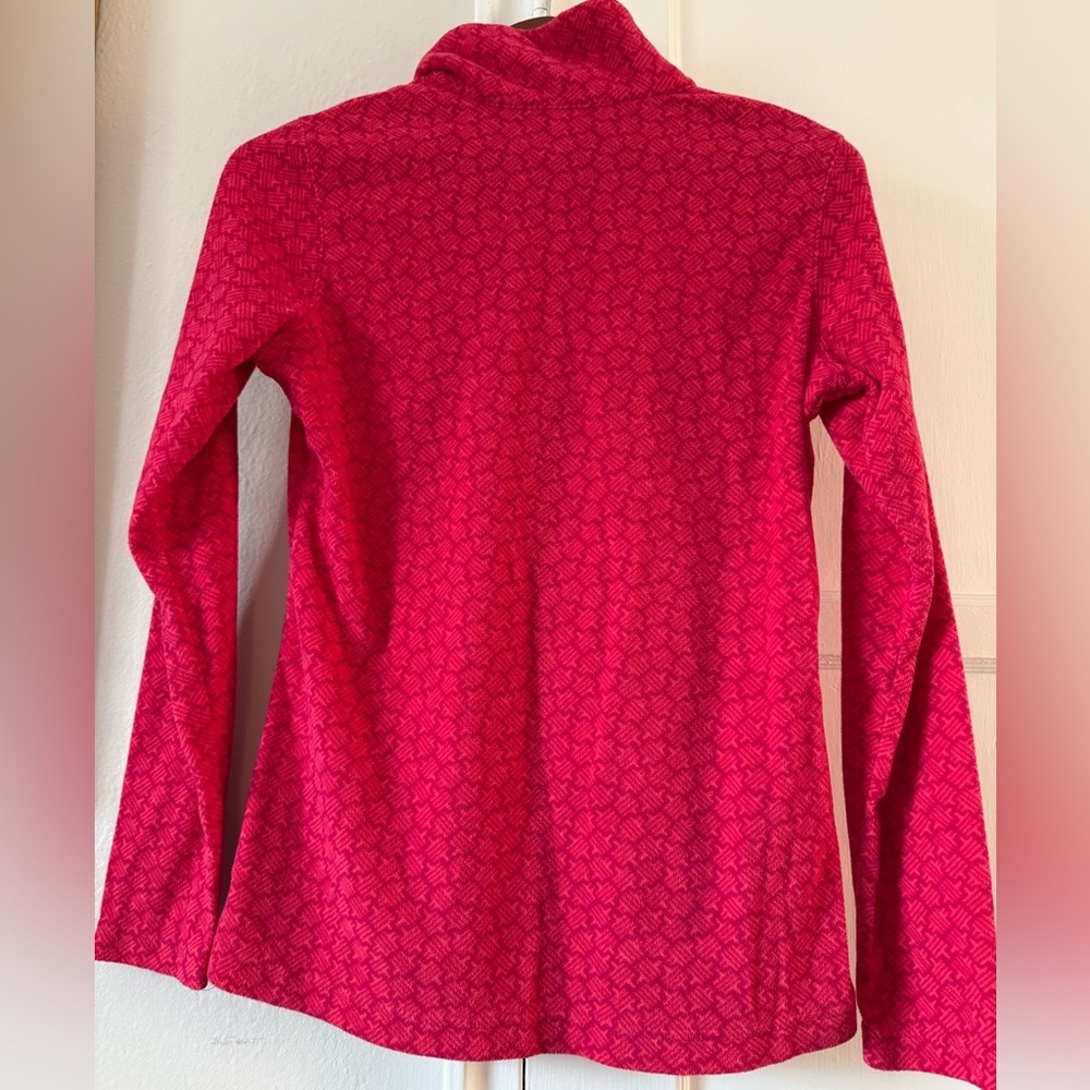 Columbia Pink Geometric Quarter Zip Fleece Women’s Size Small - Picture 3 of 3